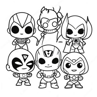 Chibi Marvel Superheroes Coloring Page 35673-28544