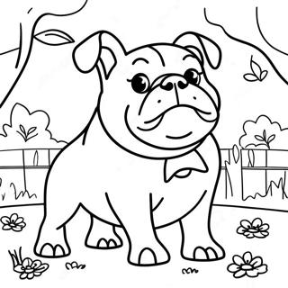 Playful Bulldog In The Park Coloring Page 3567-2888