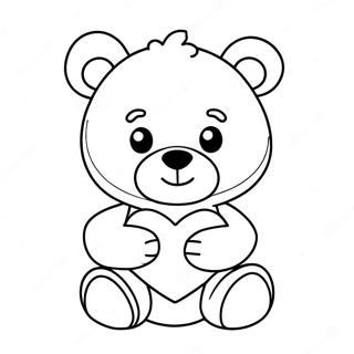 Cute Teddy Bear With Heart Coloring Pages