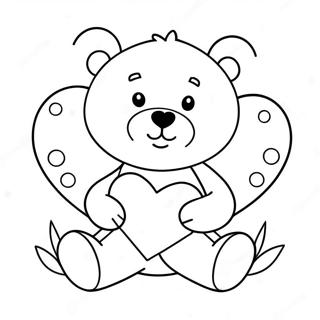 Cute Teddy Bear Holding A Heart Coloring Page 35703-28570