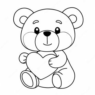 Cute Teddy Bear Holding A Heart Coloring Page 35703-28572