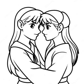 Kagome And Inuyasha Romantic Coloring Page 35714-28579