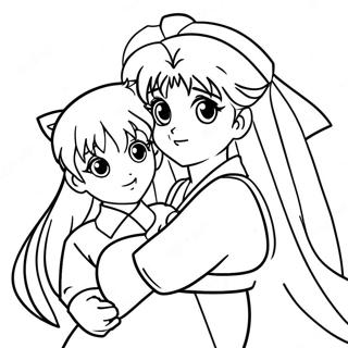 Kagome And Inuyasha Romantic Coloring Page 35714-28580