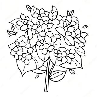 Colorful Hydrangea Bouquet Coloring Page 35774-28633