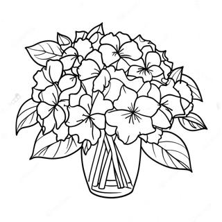 Colorful Hydrangea Bouquet Coloring Page 35774-28634