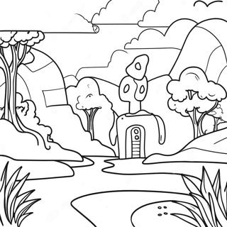 Fantasy Landscape Midjourney Coloring Page 35784-28639