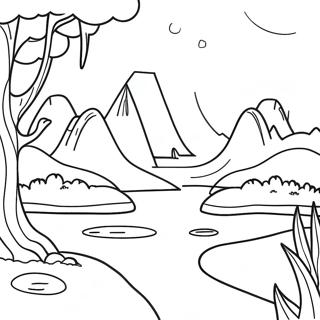 Fantasy Landscape Midjourney Coloring Page 35784-28640