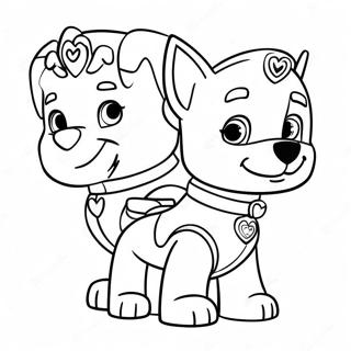 Paw Patrol Valentine Coloring Pages