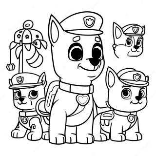 Charming Paw Patrol Characters Coloring Page 35794-28645