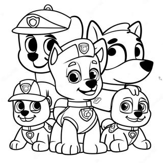 Charming Paw Patrol Characters Coloring Page 35794-28647