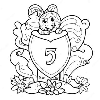 Number 5 Coloring Page 35803-28655