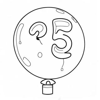 Colorful Number 5 Balloon Coloring Page 35804-28652