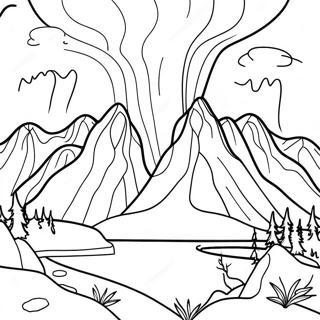 Colorful Northern Lights Over Mountains Coloring Page 35824-28670