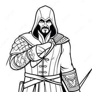 Ezio Auditore In Action Coloring Page 35854-28697