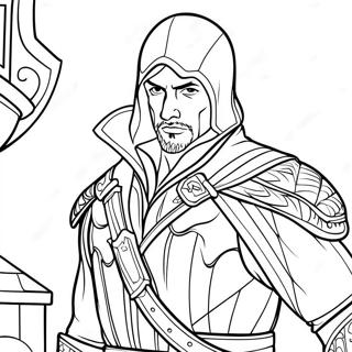 Ezio Auditore In Action Coloring Page 35854-28698