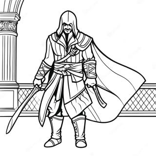 Ezio Auditore In Action Coloring Page 35854-28700