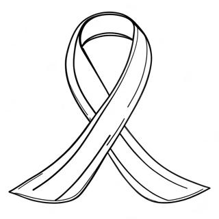 Cancer Ribbon Outline Coloring Pages