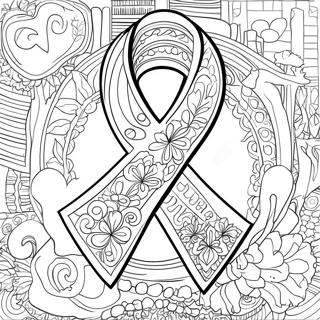 Cancer Ribbon Outline Coloring Page 35863-28695