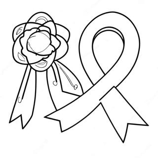 Cancer Ribbon Outline Coloring Page 35863-28696