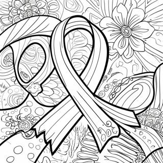 Colorful Cancer Awareness Ribbon Coloring Page 35864-28702