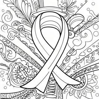 Colorful Cancer Awareness Ribbon Coloring Page 35864-28703