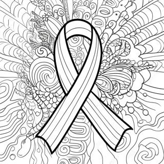 Colorful Cancer Awareness Ribbon Coloring Page 35864-28704