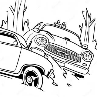 Car Crash Scene Coloring Page 35923-28742