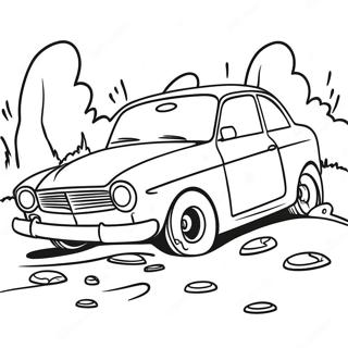 Car Crash Scene Coloring Page 35923-28743