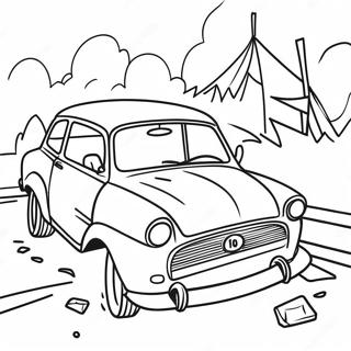 Car Crash Scene Coloring Page 35923-28744