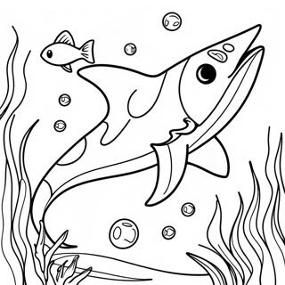 Colorful Swordfish Swimming Coloring Page 35964-28782