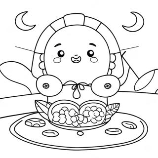 Charming Moon Festival Scene Coloring Page 36014-28822