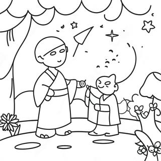 Charming Moon Festival Scene Coloring Page 36014-28824