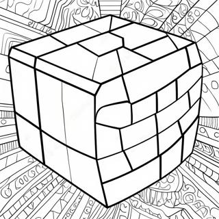 Colorful 3d Cube Coloring Page 36034-28849