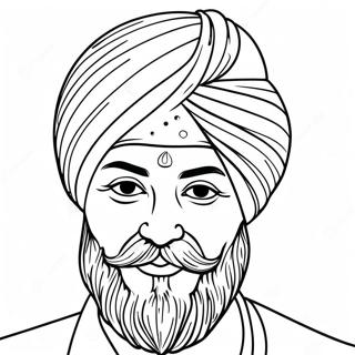 Colorful Sikh Turban Coloring Page 36074-28873