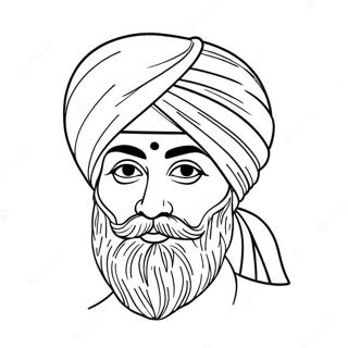 Colorful Sikh Turban Coloring Page 36074-28874