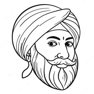 Colorful Sikh Turban Coloring Page 36074-28875