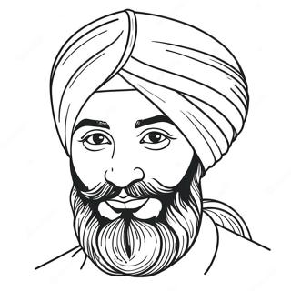 Colorful Sikh Turban Coloring Page 36074-28876