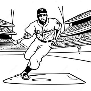 Jackie Robinson Sliding Into Home Plate Coloring Page 36084-28878