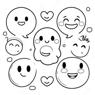 Happy Emoji Characters Coloring Page 36094-28889