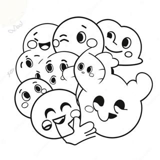 Happy Emoji Characters Coloring Page 36094-28890