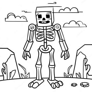 Creepy Minecraft Mutant Skeleton Coloring Page 36104-28893