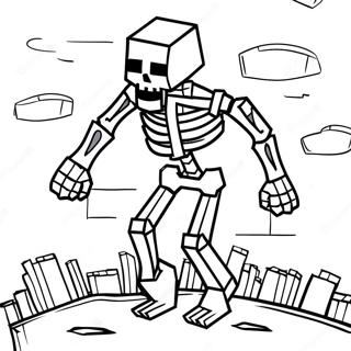 Creepy Minecraft Mutant Skeleton Coloring Page 36104-28894