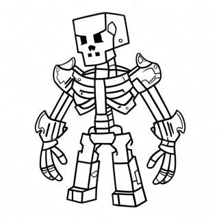 Creepy Minecraft Mutant Skeleton Coloring Page 36104-28895