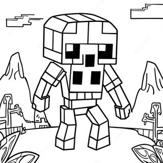 Creepy Minecraft Mutant Skeleton Coloring Page 36104-28896