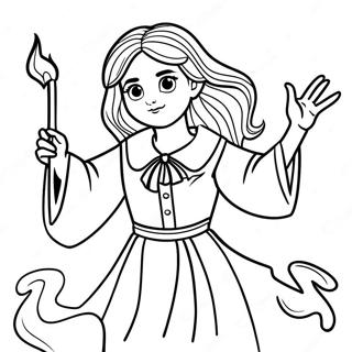 Hermione Casting A Spell Coloring Page 36114-28904