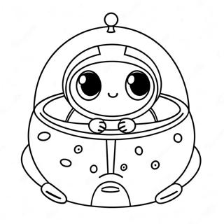 Cute Alien In A Spaceship Coloring Page 36134-28917