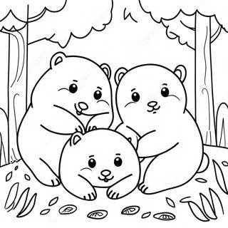 Playful Wombats In Nature Coloring Page 36144-28925