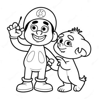 Funny Jeffy With Puppet Coloring Page 36154-28935