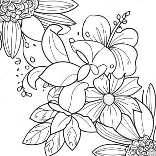 Tropical Flowers Coloring Page 36173-28948