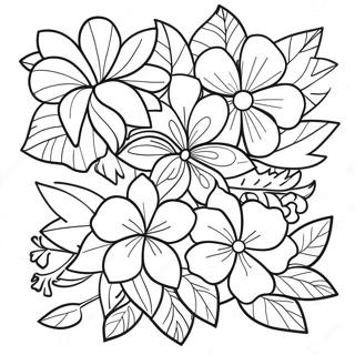 Vibrant Tropical Flowers Coloring Page 36174-28950